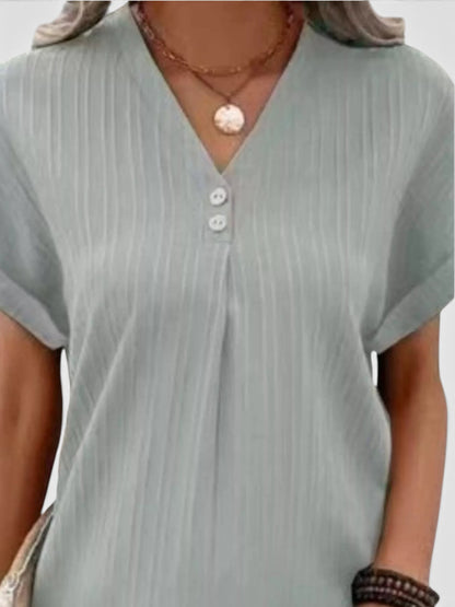 Full Size Casual V-Neck Short Sleeve Dress Plus Size