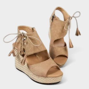 Peep Toe Wedge Sandals