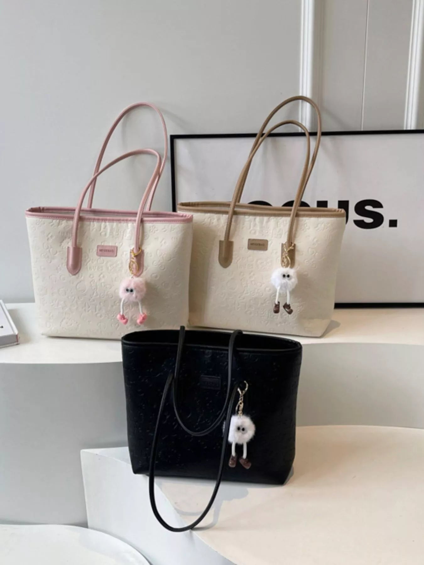 Embossed Pattern Tote Bag - Rochelle's House LLC