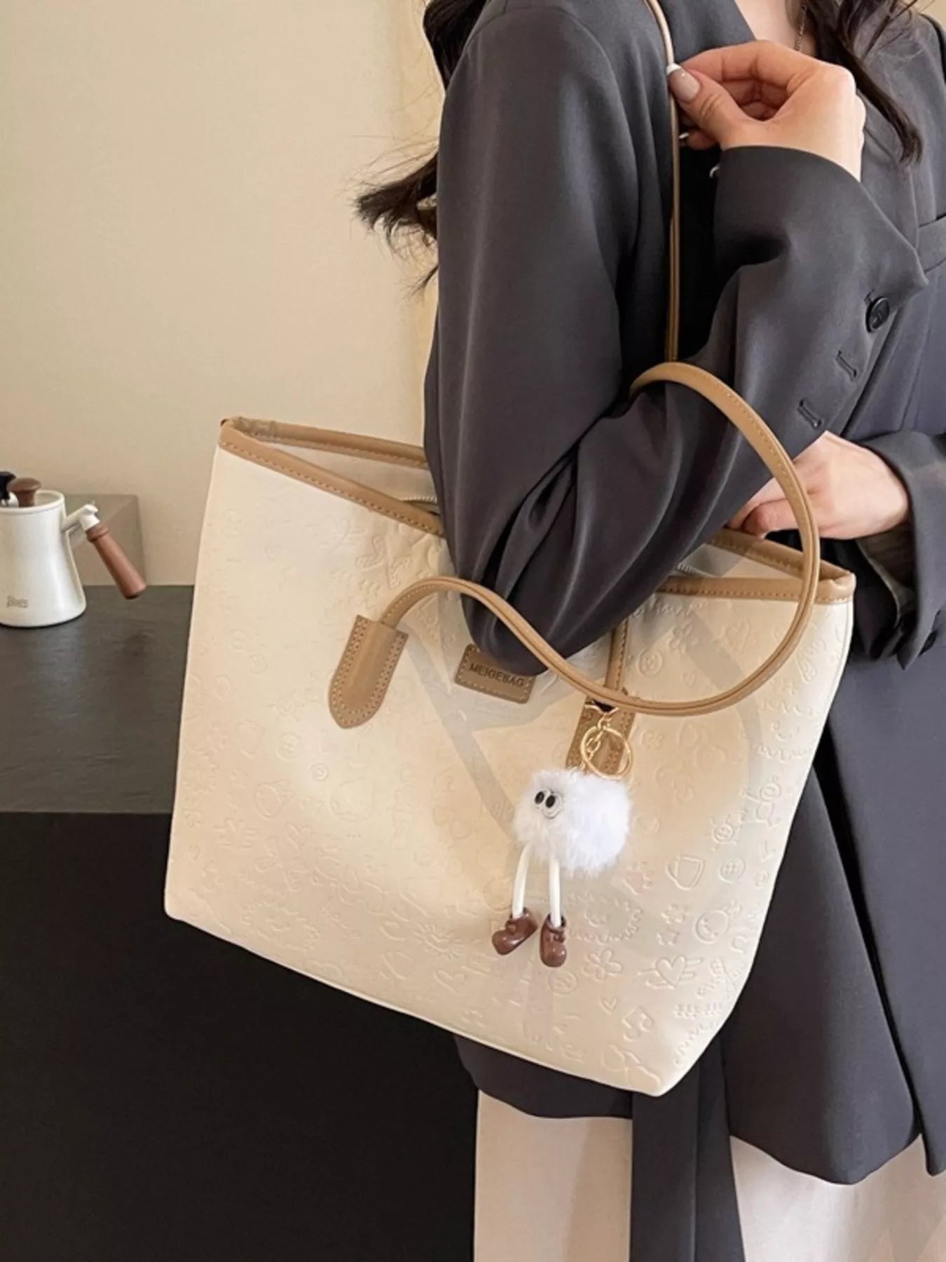 Embossed Pattern Tote Bag - Rochelle's House LLC