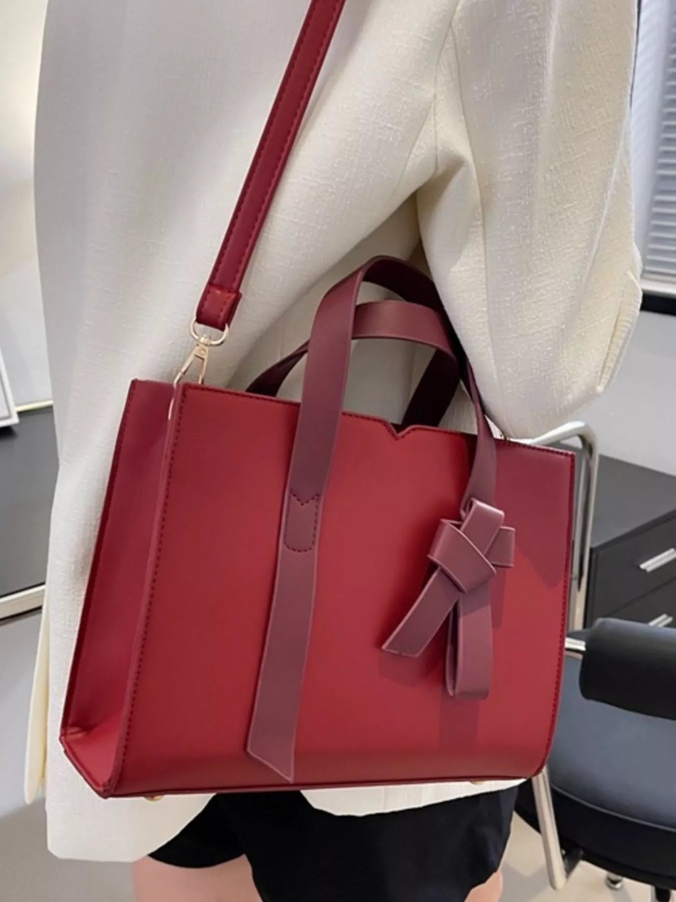 Faux Leather Tote Bag - Rochelle's House LLC