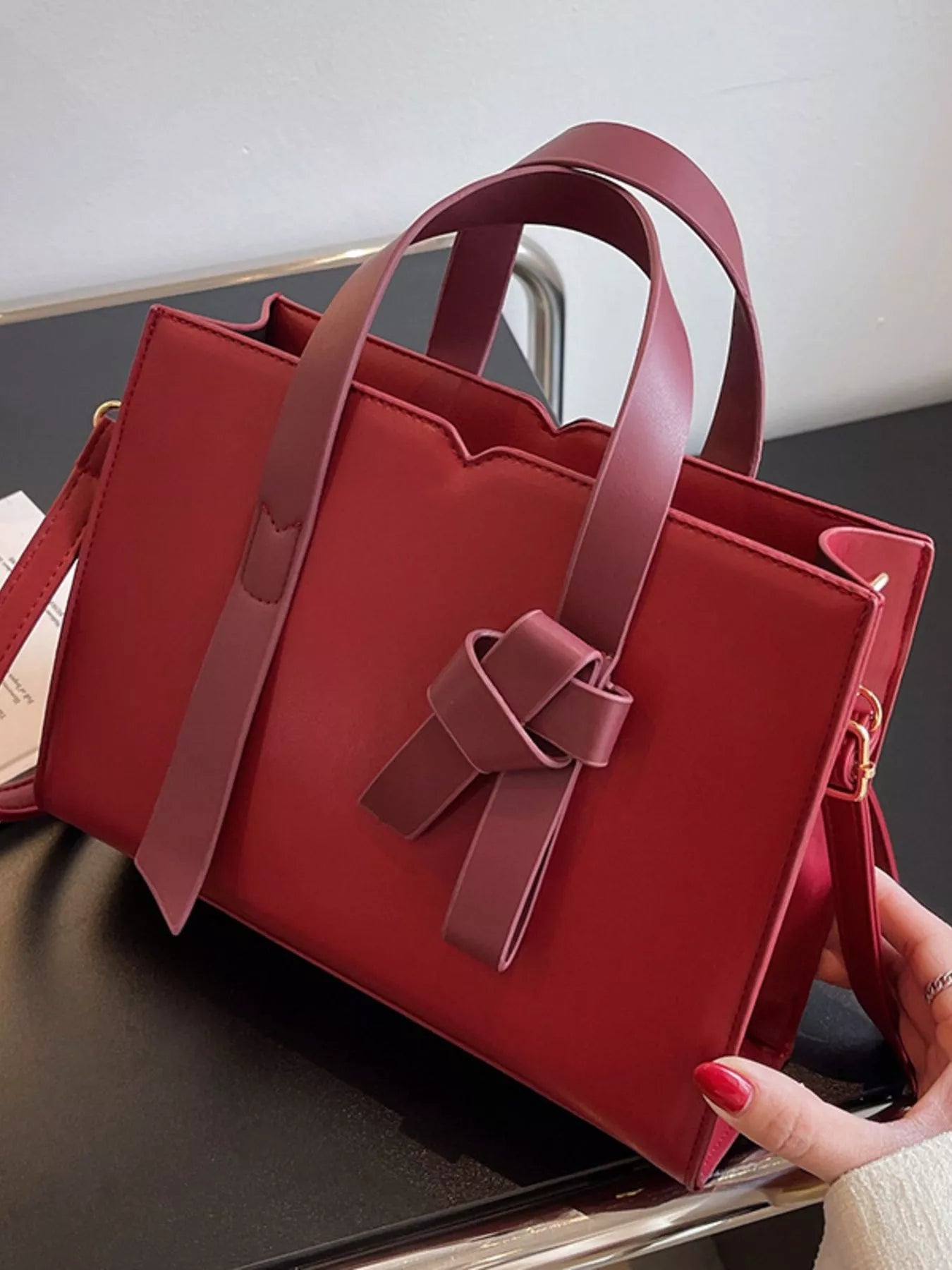 Faux Leather Tote Bag - Rochelle's House LLC