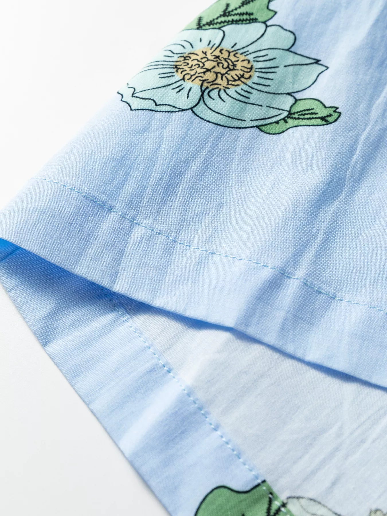 Floral Print Contrast Striped Trim Ruffled V Neck Fall Blouse - Rochelle's House LLC