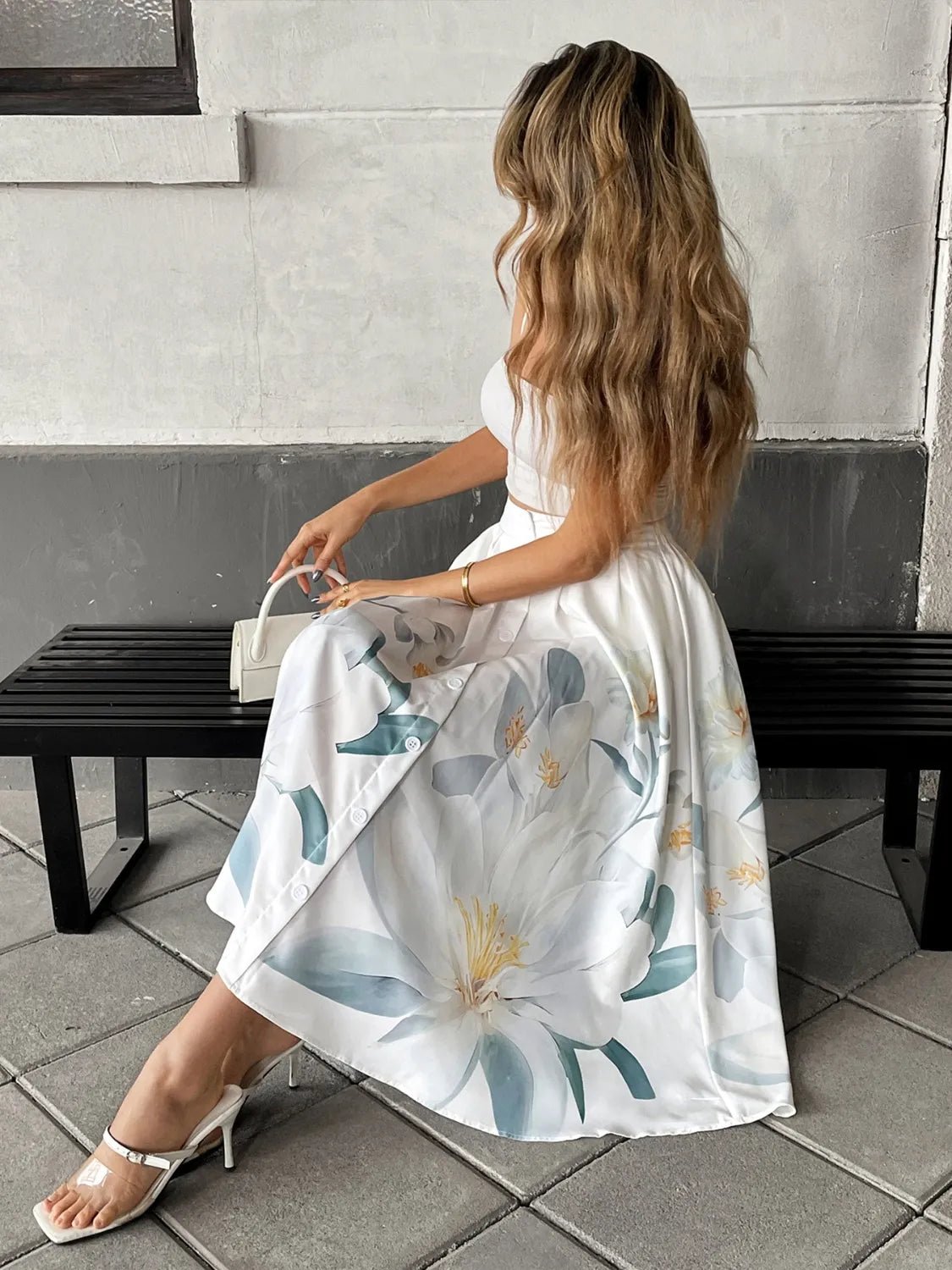 Lifestyle image of product styled for a chic daytime look