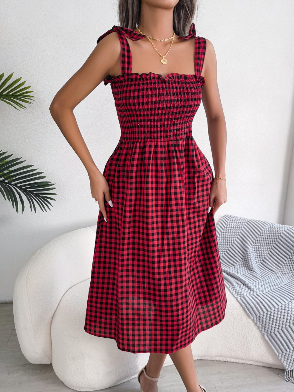 Lifestyle image of product styled for a chic daytime look