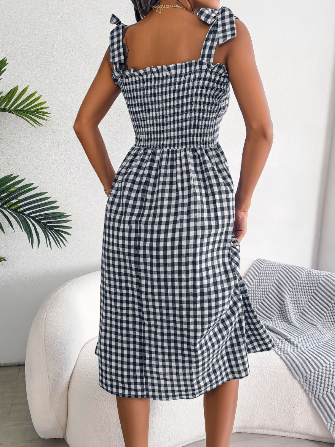 Back view of product with easy, flowy drape