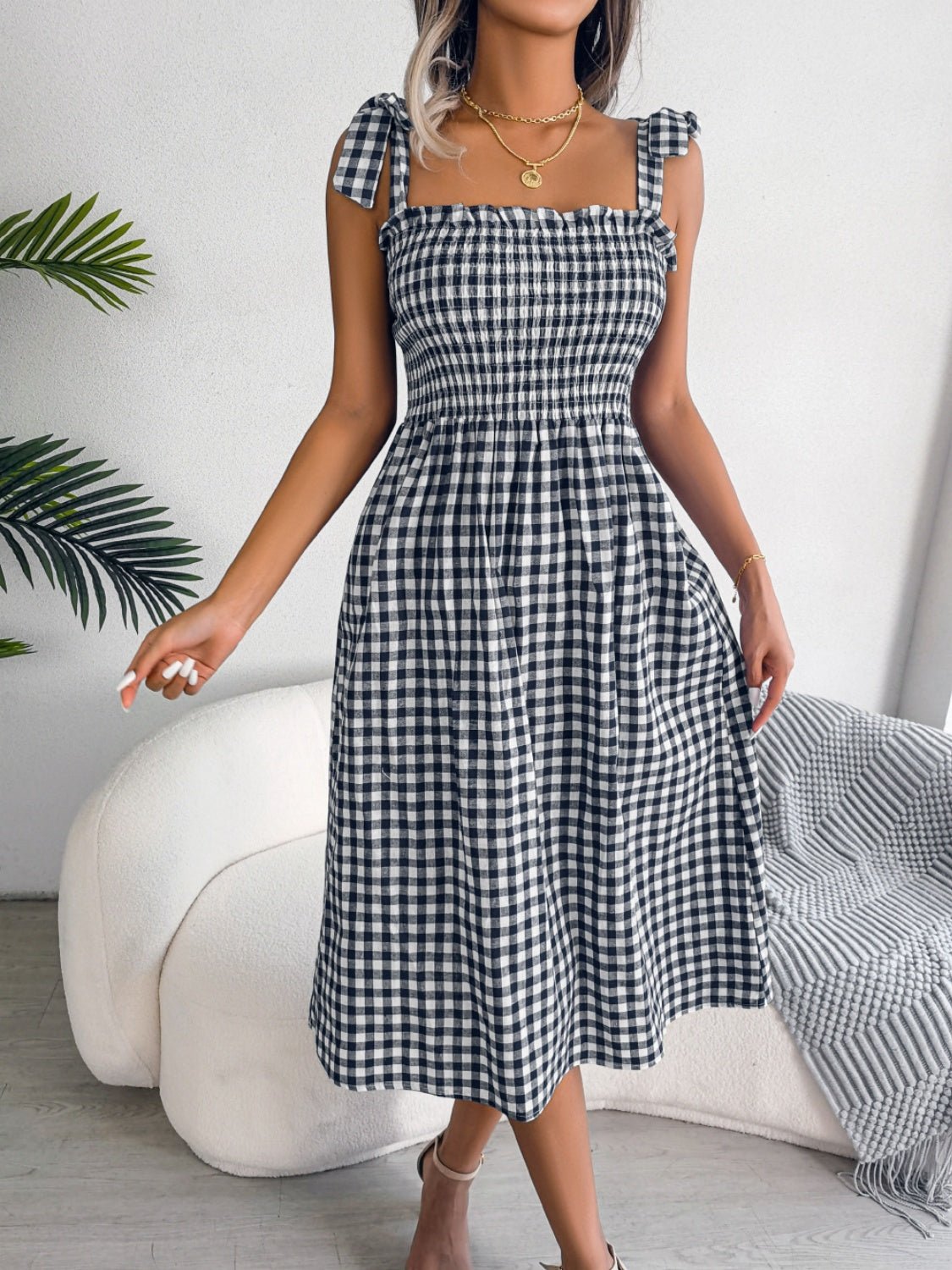 Lifestyle image of product styled for a chic daytime look