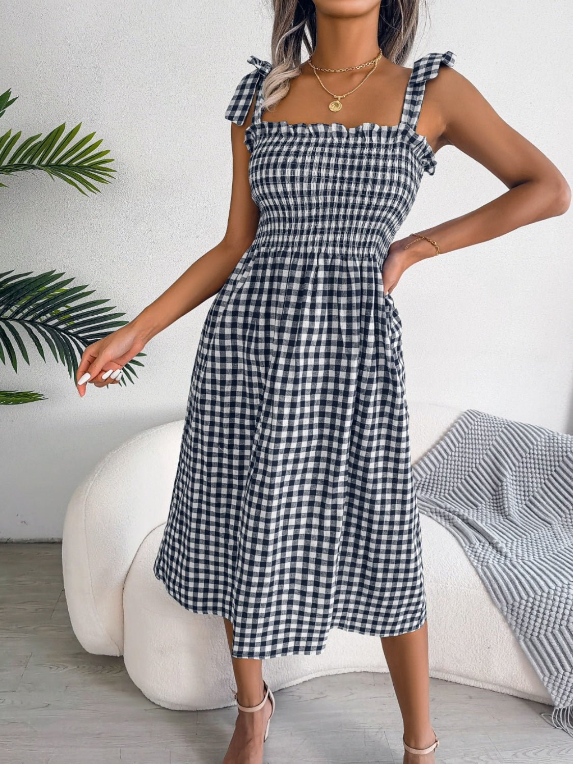 Lifestyle image of product styled for a chic daytime look