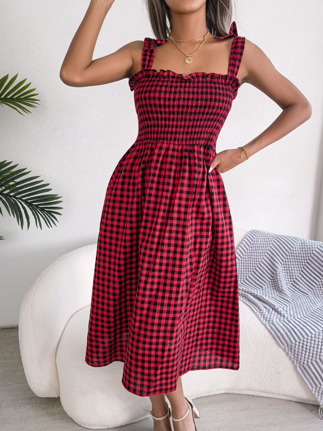 Lifestyle image of product styled for a chic daytime look