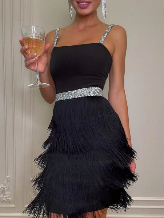 Fringe Trim Cami Mini Dress - Rochelle's House LLC