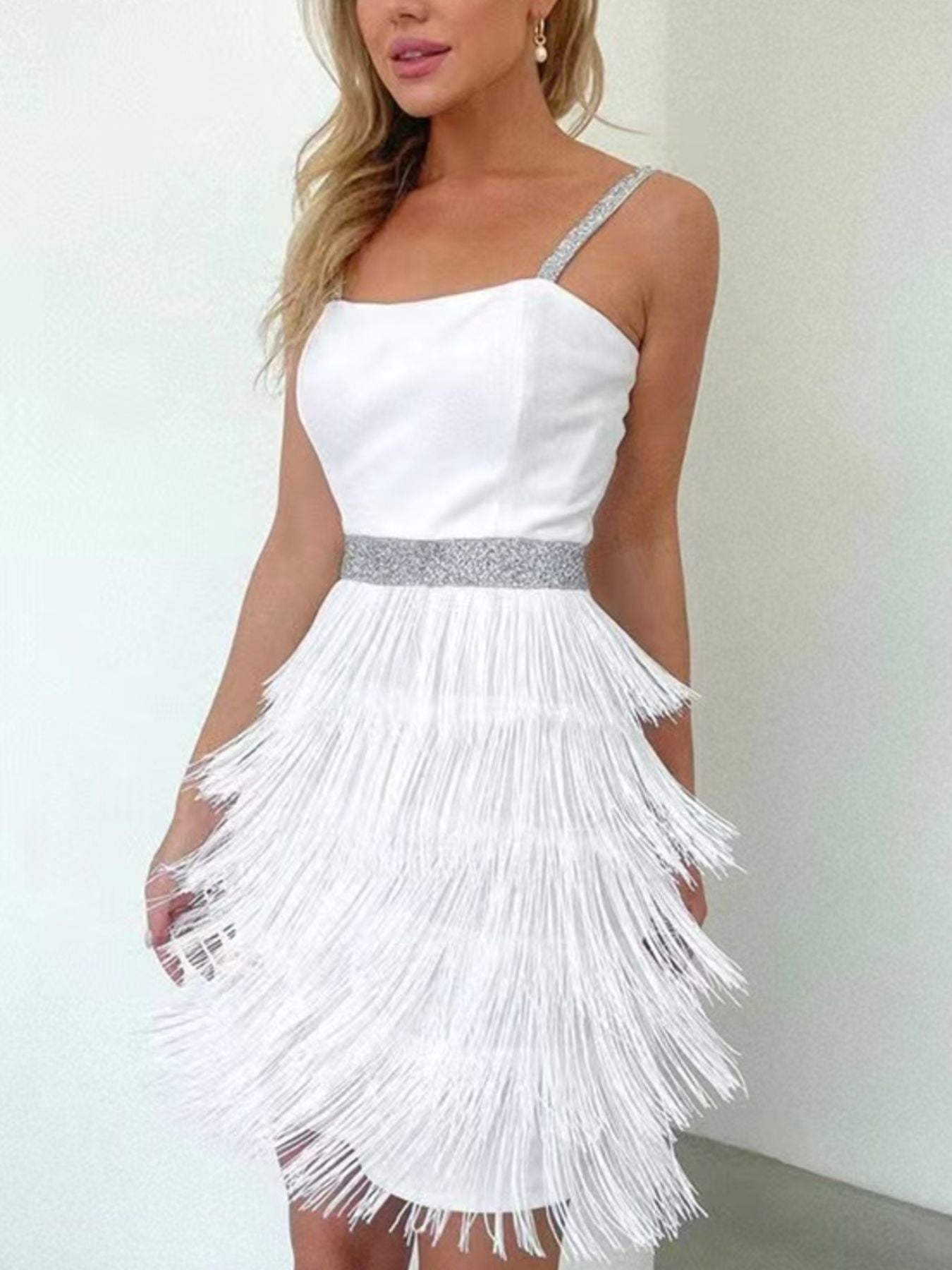 Fringe Trim Cami Mini Dress - Rochelle's House LLC