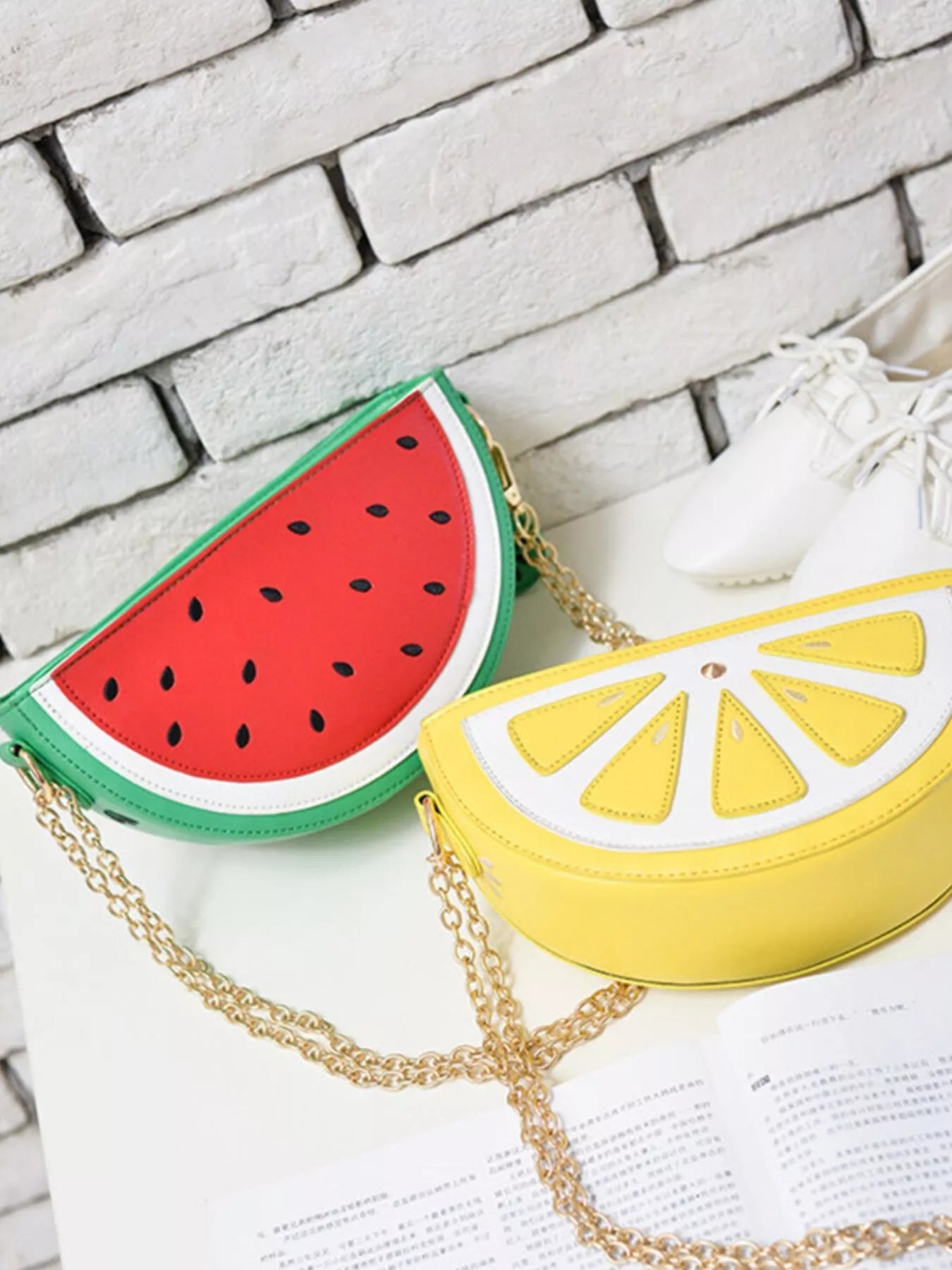 Fruit - Shaped Crossbody Bag with Chain Strap - Rochelle's House LLC