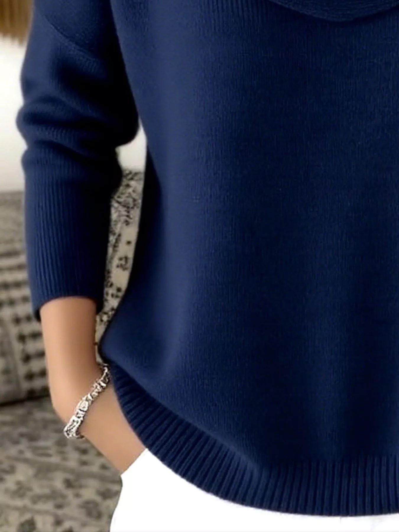 Full Size Cowl Neck Solid Color Sweater Plus Size - Rochelle's House LLC