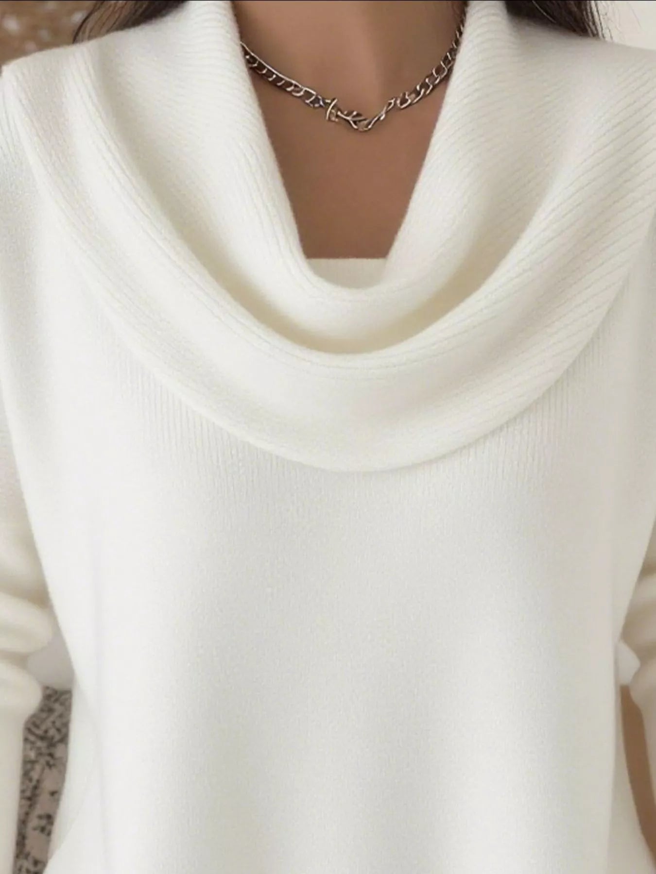 Full Size Cowl Neck Solid Color Sweater Plus Size - Rochelle's House LLC