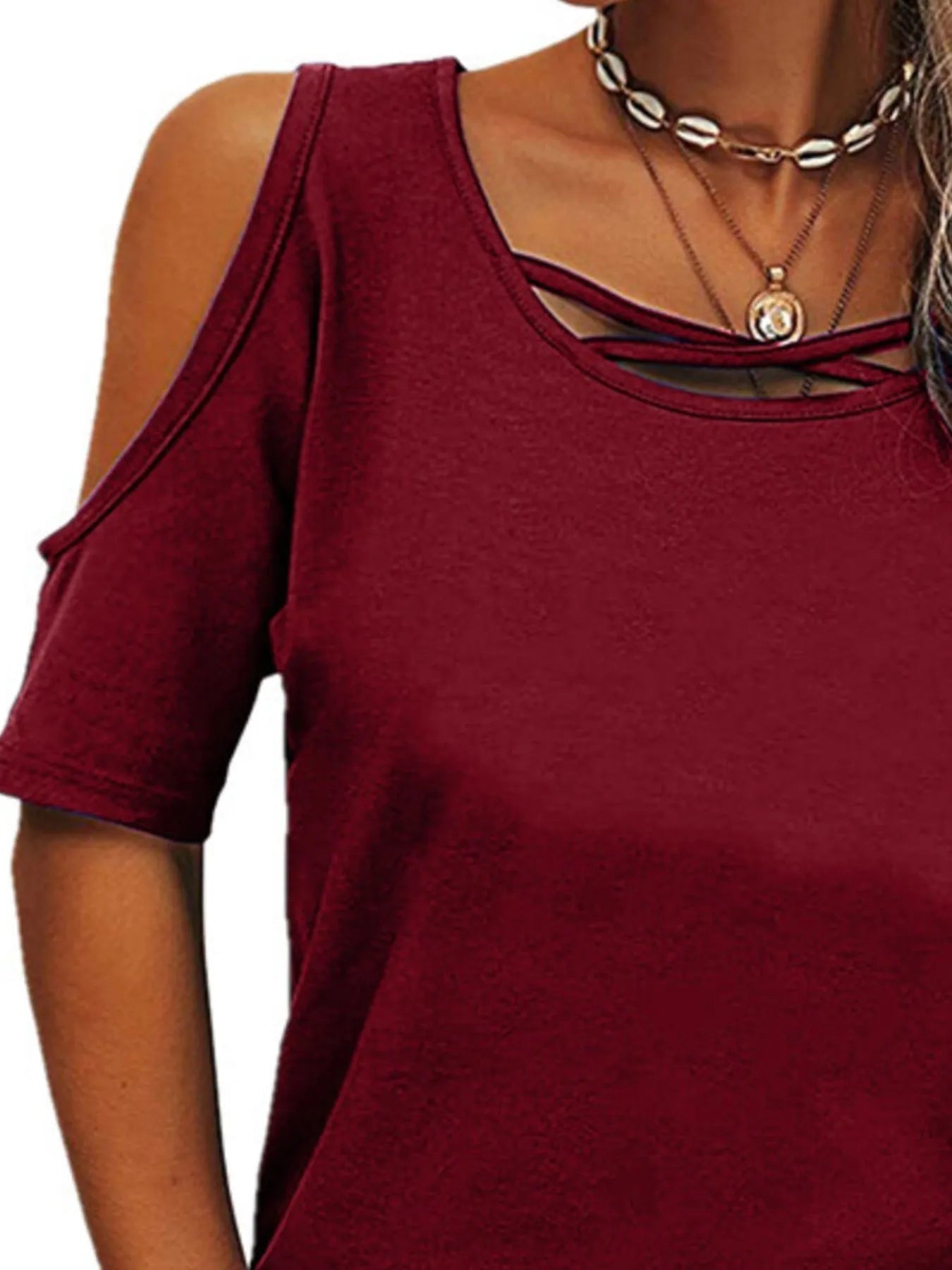 Side view of product highlighting flattering shape and movement