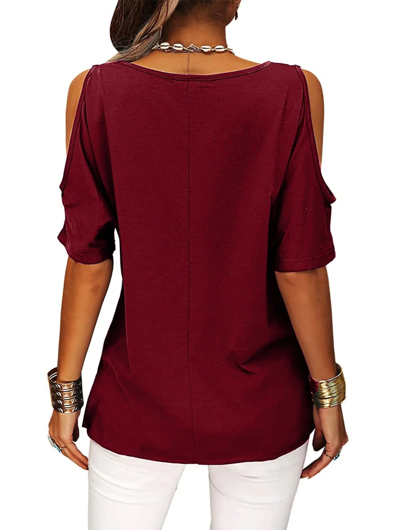 Back view of product with easy, flowy drape