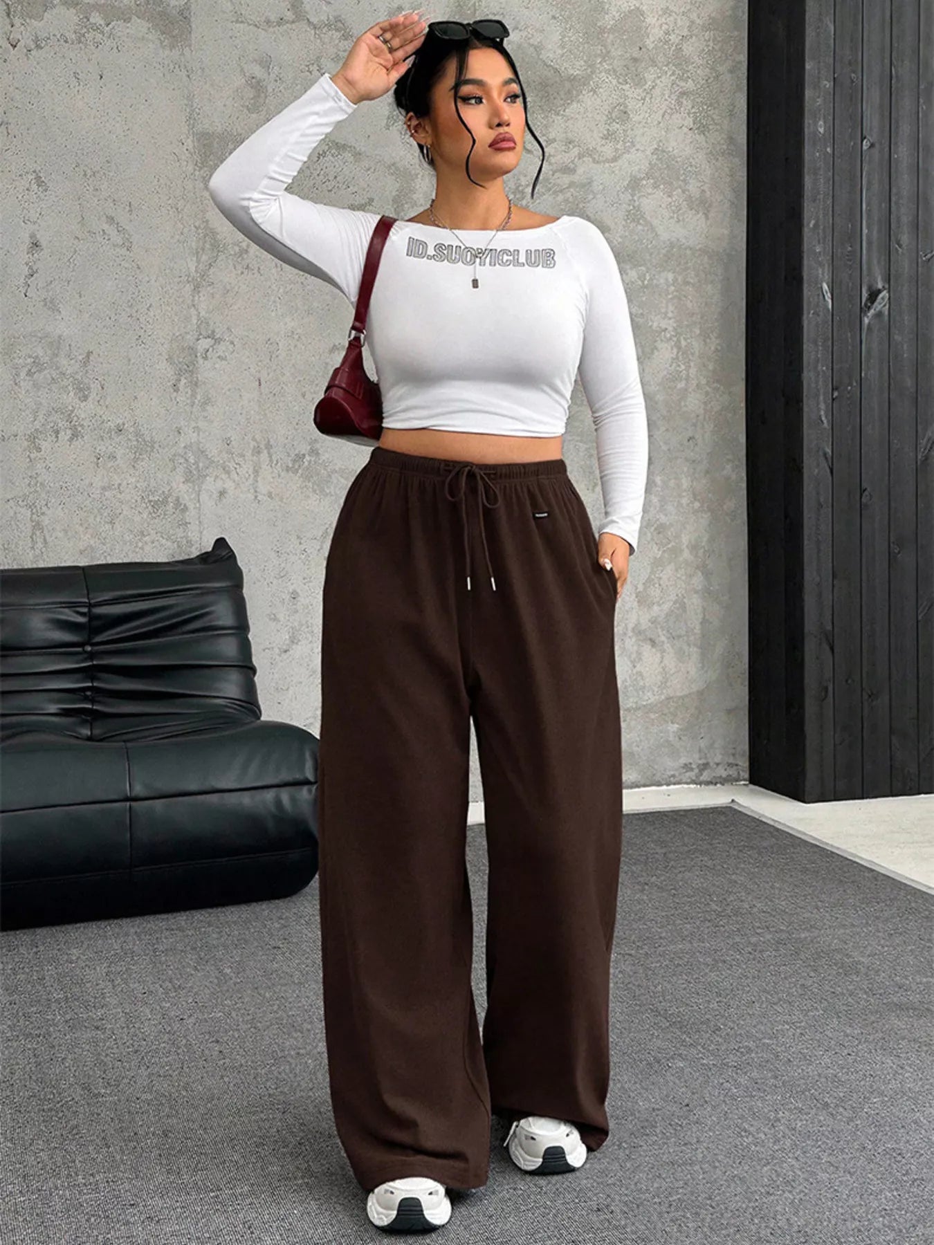 Full Size Drawstring Wide Leg Pants Plus Size - Rochelle's House LLC