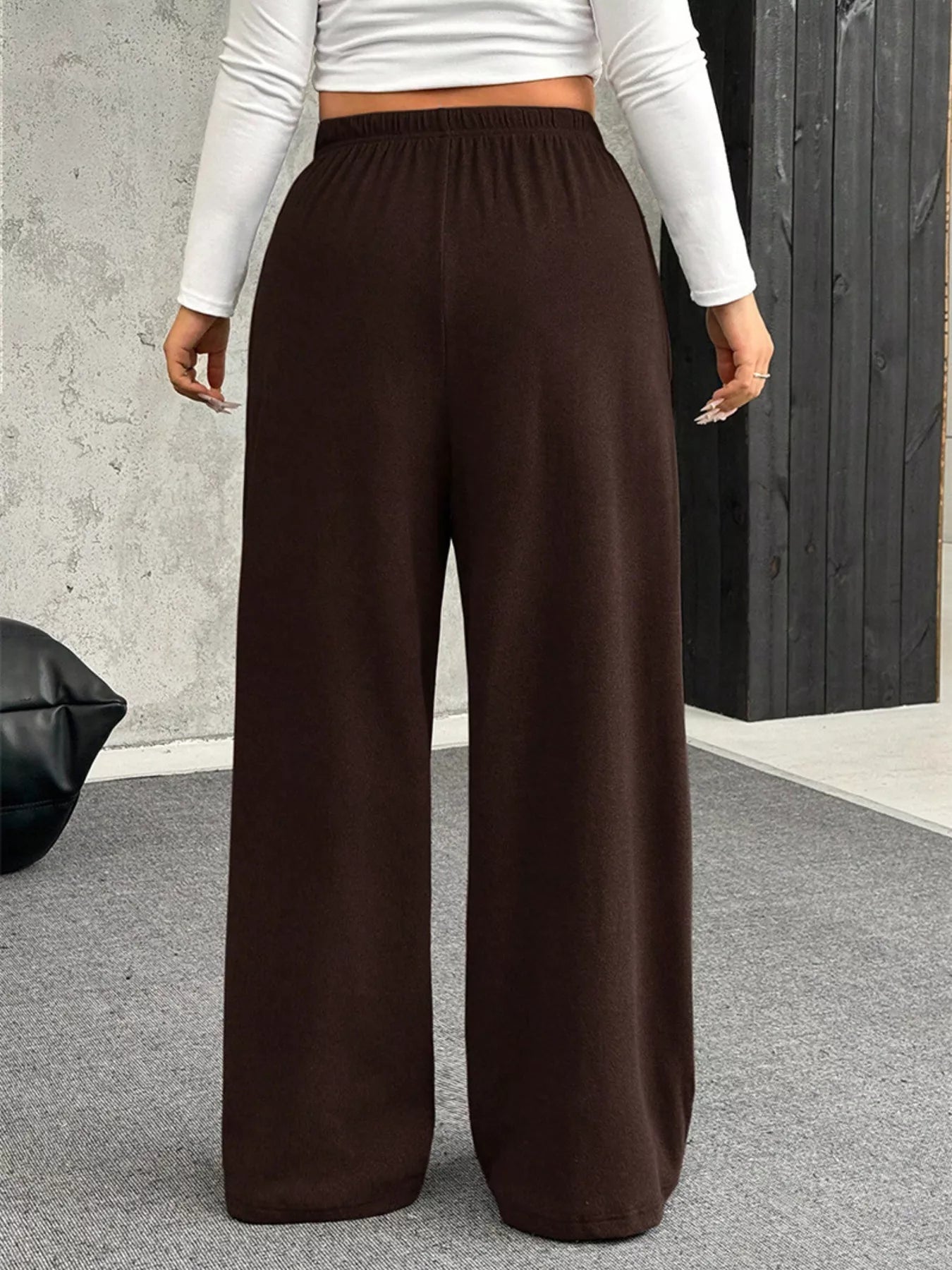 Full Size Drawstring Wide Leg Pants Plus Size - Rochelle's House LLC
