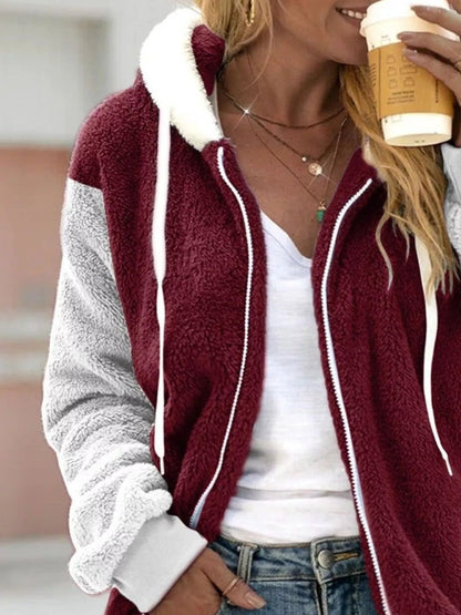 Full Size Fleece Zip - Up Hooded Outerwear Plus Size - Rochelle's House LLC