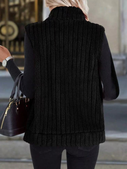 Full Size Fleece Zip - Up Vest Coat Plus Size - Rochelle's House LLC