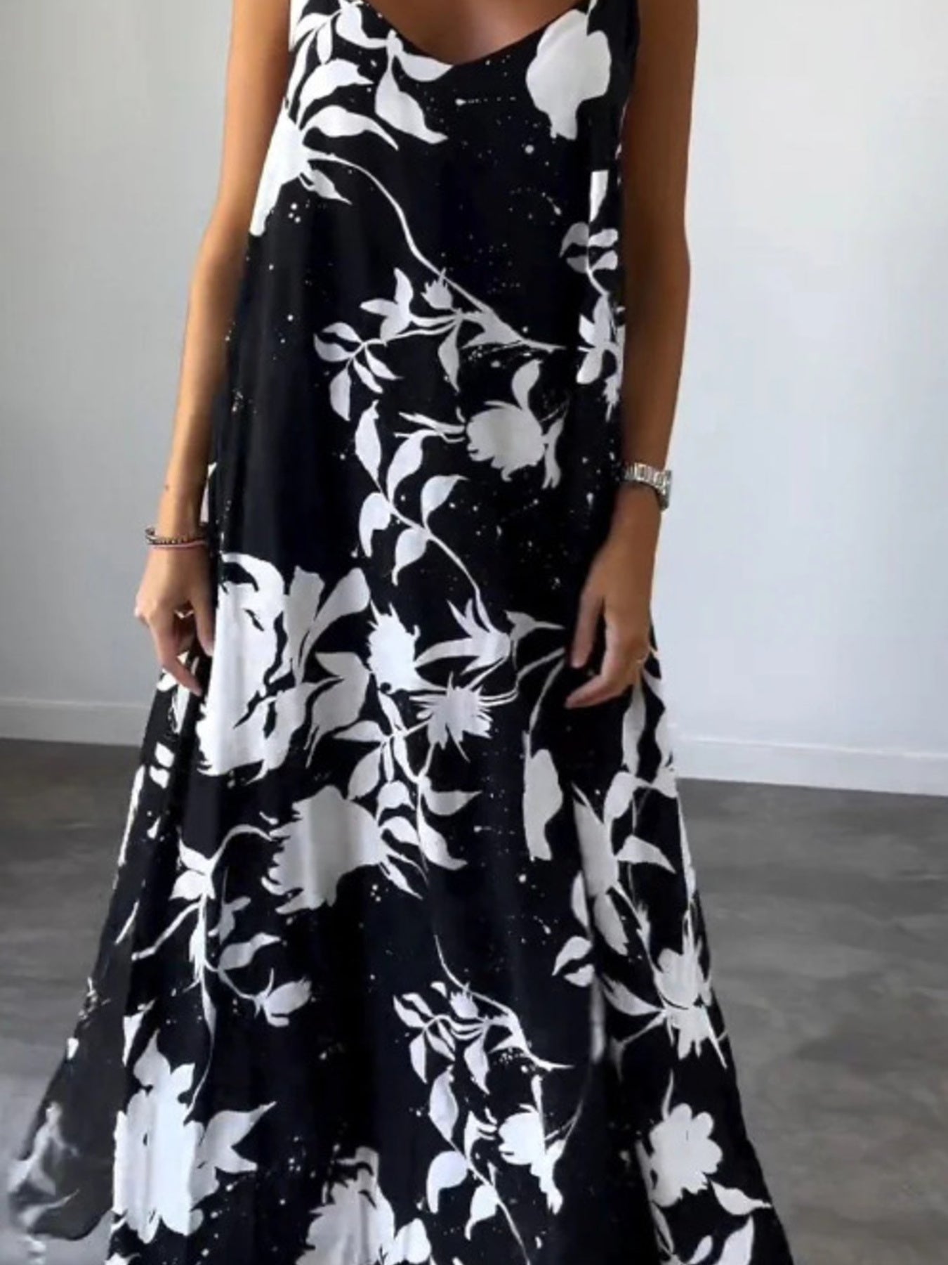Full Size Floral Print Sleeveless Maxi Dress Plus Size - Rochelle's House LLC