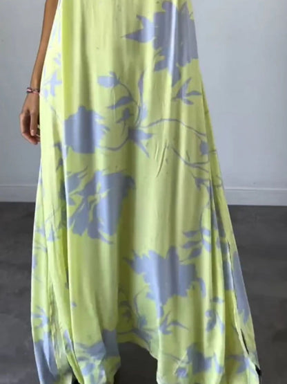 Full Size Floral Print Sleeveless Maxi Dress Plus Size - Rochelle's House LLC