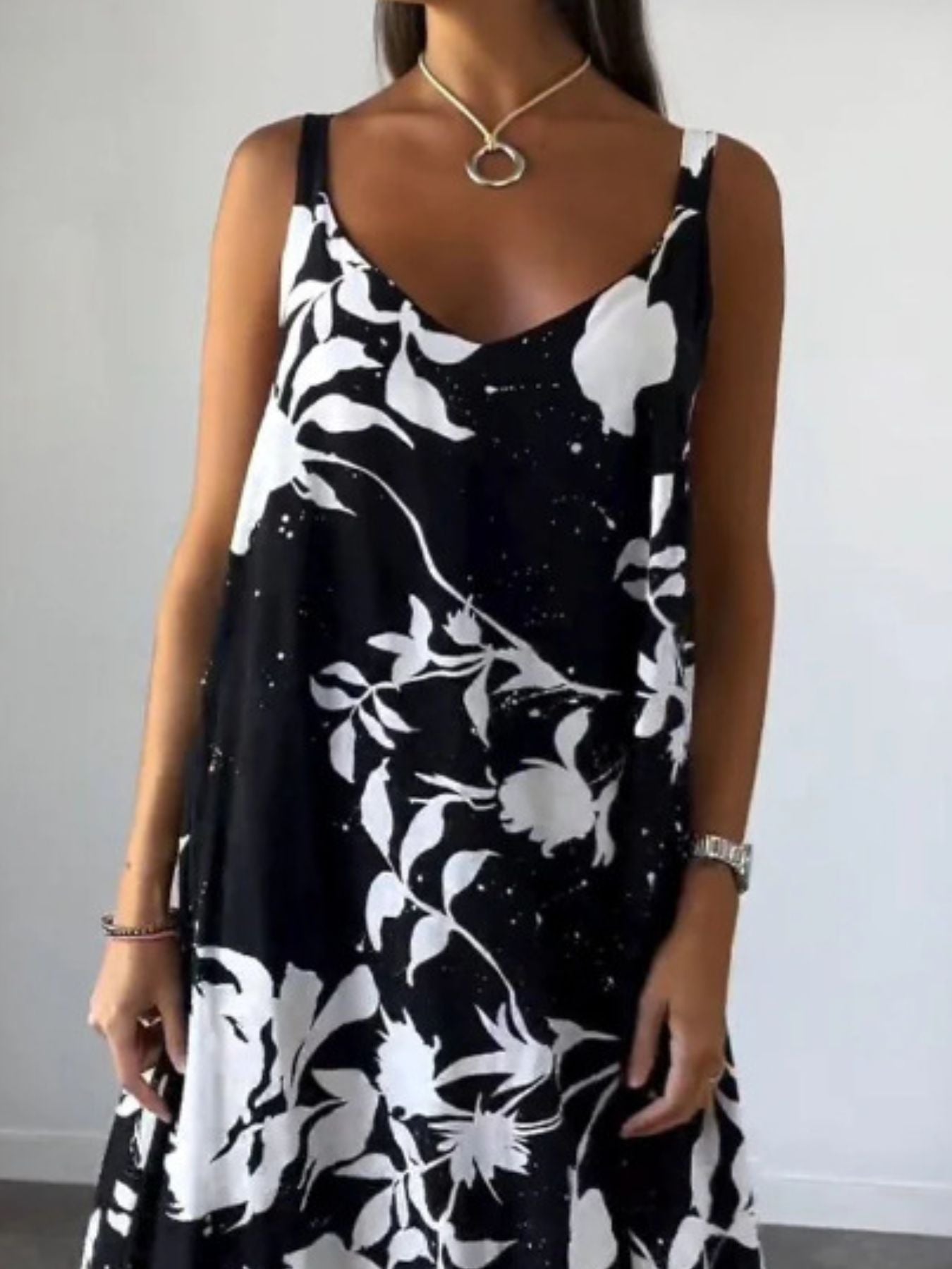 Full Size Floral Print Sleeveless Maxi Dress Plus Size - Rochelle's House LLC