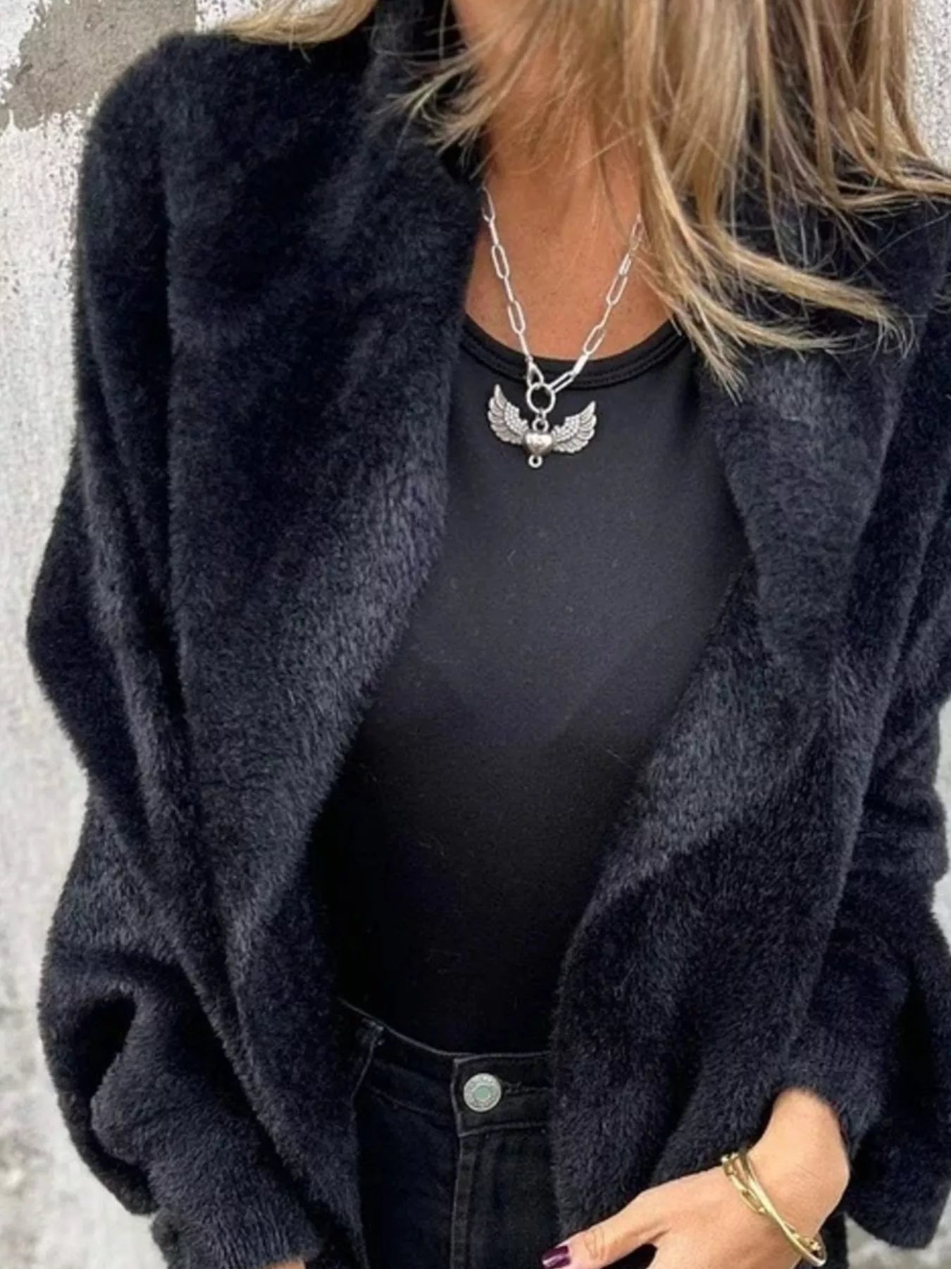 Full Size Fringe Open Front Cardigan Plus Size - Rochelle's House LLC