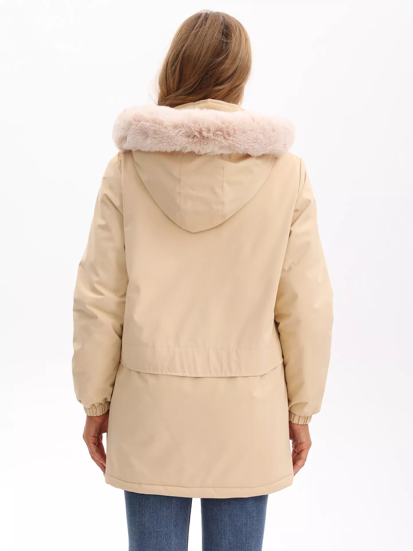 Full Size Fur Hooded Warm Winter Parka Outerwear Plus Size - Rochelle's House LLC