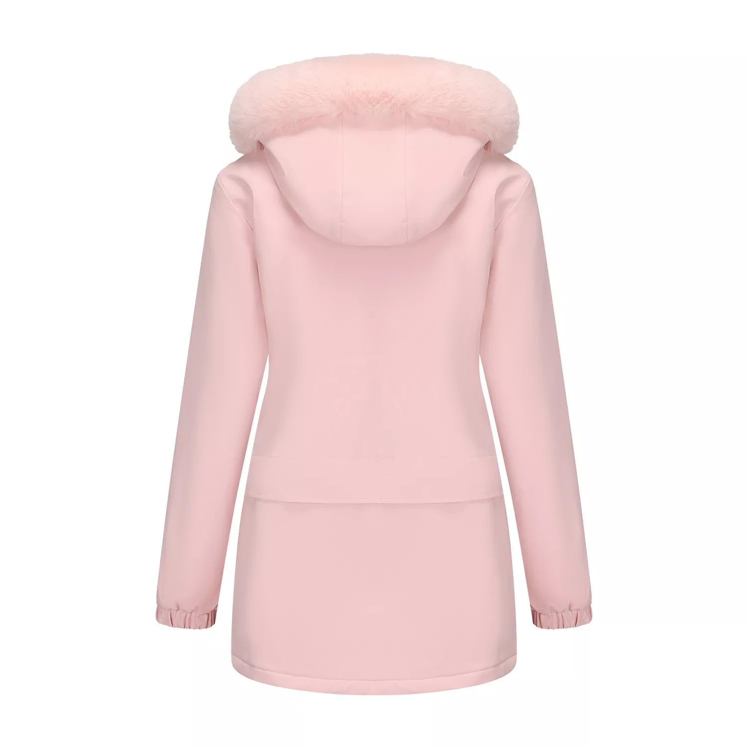 Full Size Fur Hooded Warm Winter Parka Outerwear Plus Size - Rochelle's House LLC