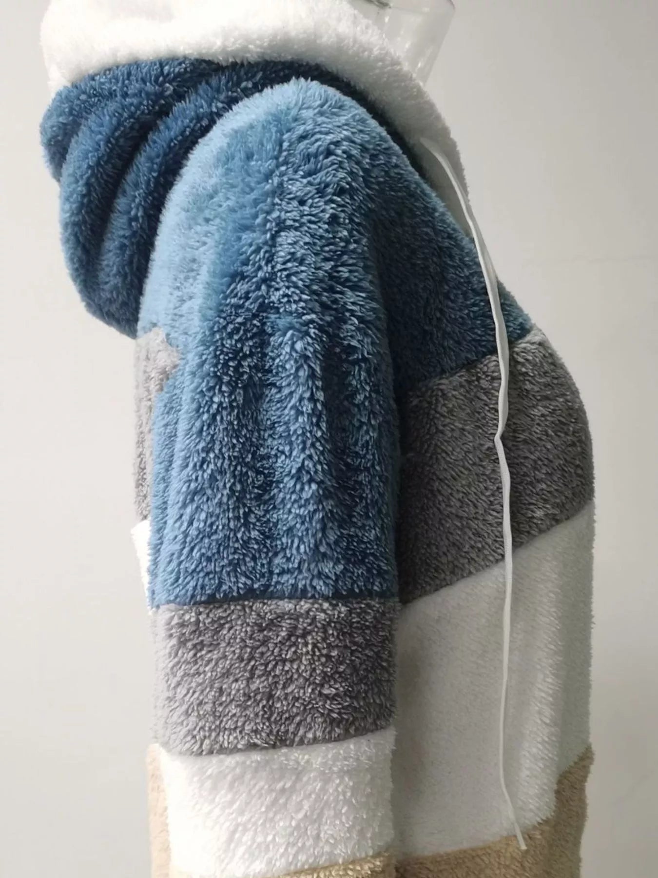 Full Size Fuzzy Zip Up Hooded Outerwear Plus Size - Rochelle's House LLC