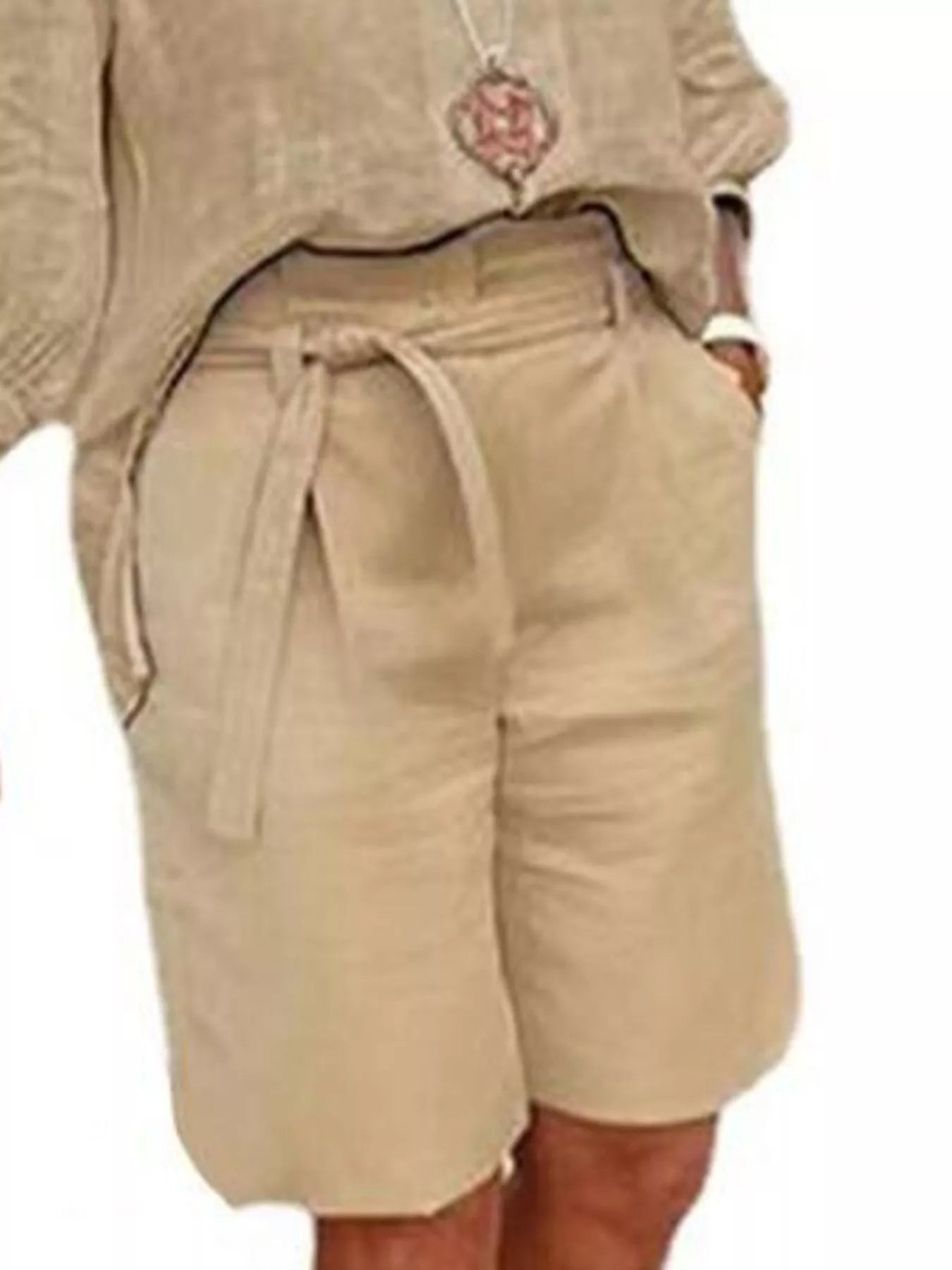 Full Size Johnny Collar 3/4 Sleeve Top and Shorts Set Plus Size - Rochelle's House LLC