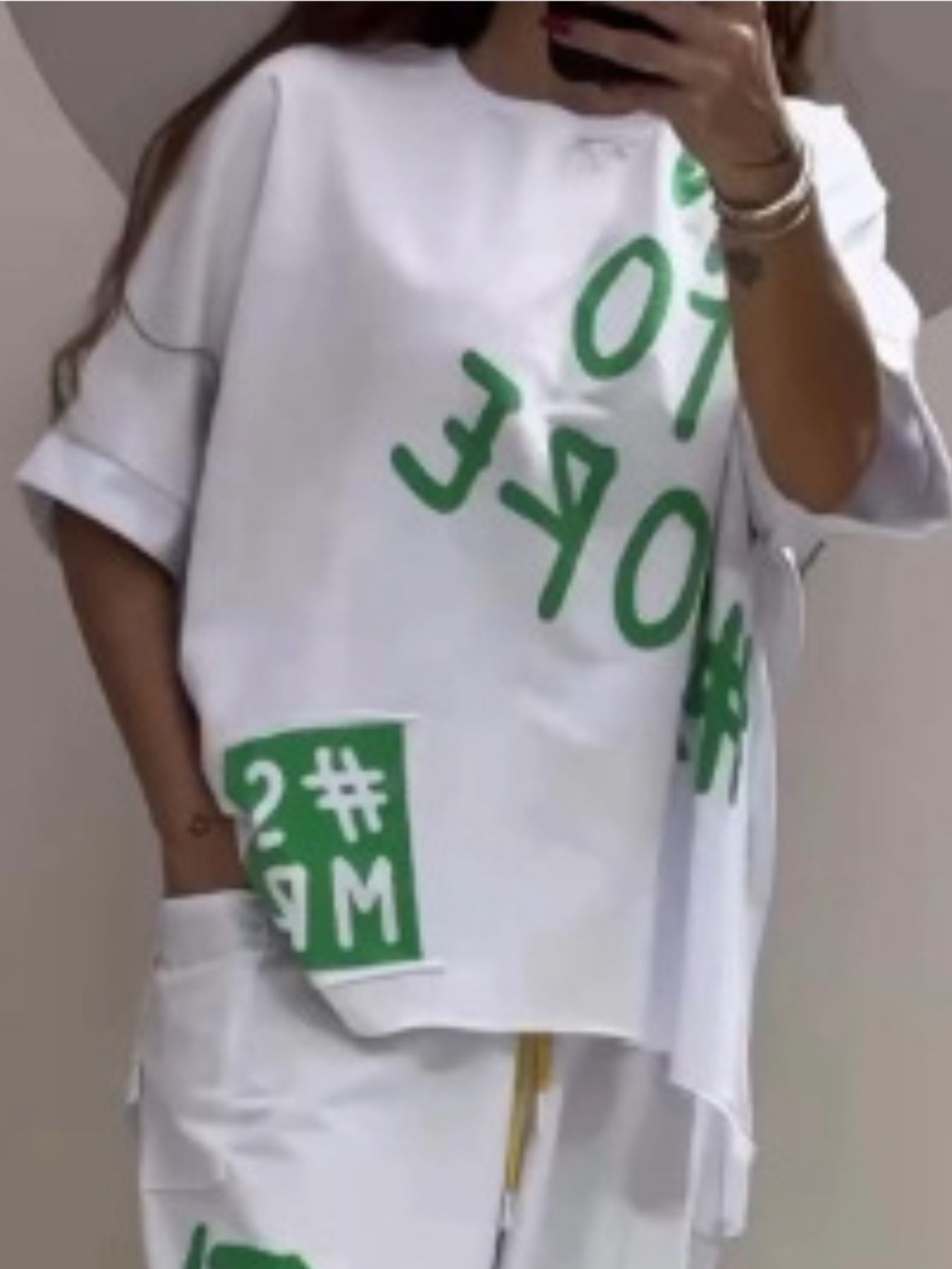 Full Size Letter Round Neck Tee and Drawstring Pants Set Plus Size - Rochelle's House LLC