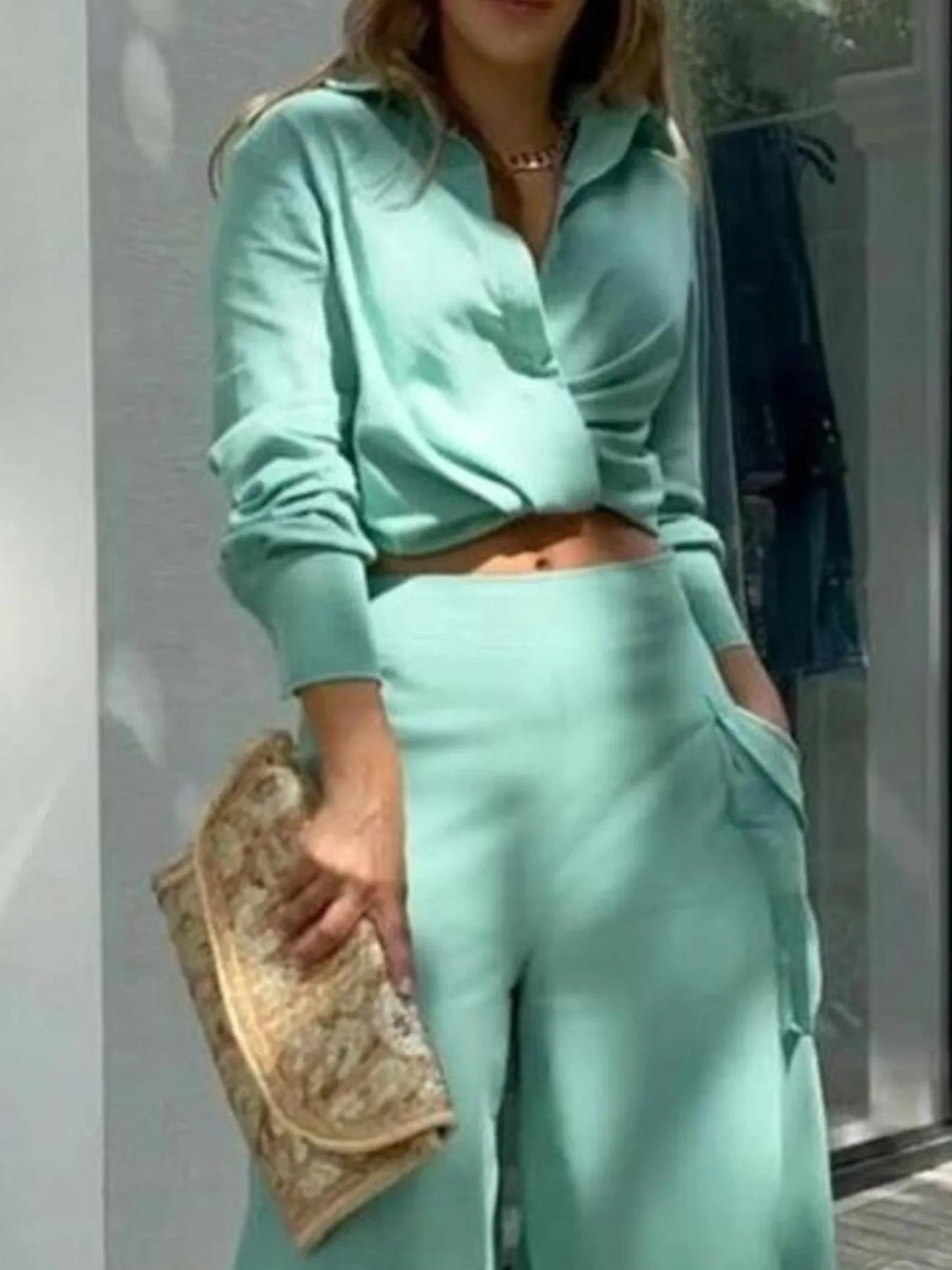 Lifestyle image of product styled for a chic daytime look