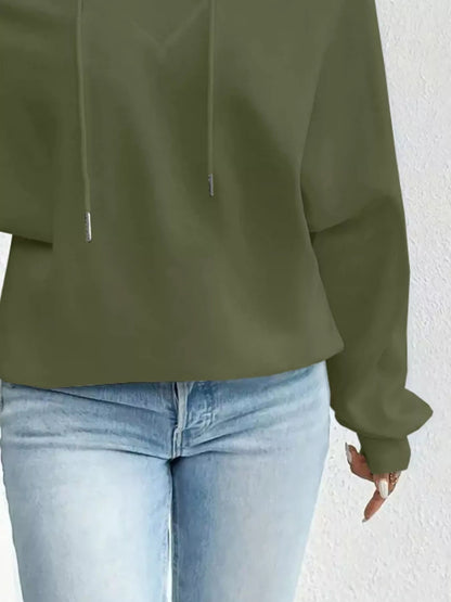 Full Size Off - Shoulder Drawstring Long Sleeve Top Plus Size - Rochelle's House LLC