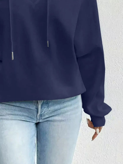 Full Size Off - Shoulder Drawstring Long Sleeve Top Plus Size - Rochelle's House LLC