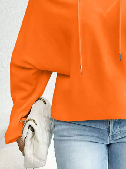 Full Size Off - Shoulder Drawstring Long Sleeve Top Plus Size - Rochelle's House LLC