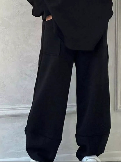 Full Size Oversized Round Neck Top and Pants Set Plus Size - Rochelle's House LLC