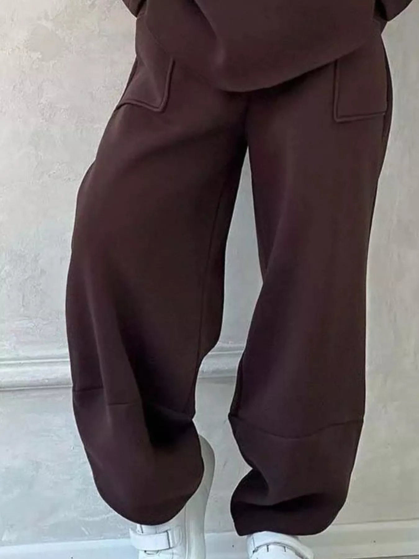 Full Size Oversized Round Neck Top and Pants Set Plus Size - Rochelle's House LLC