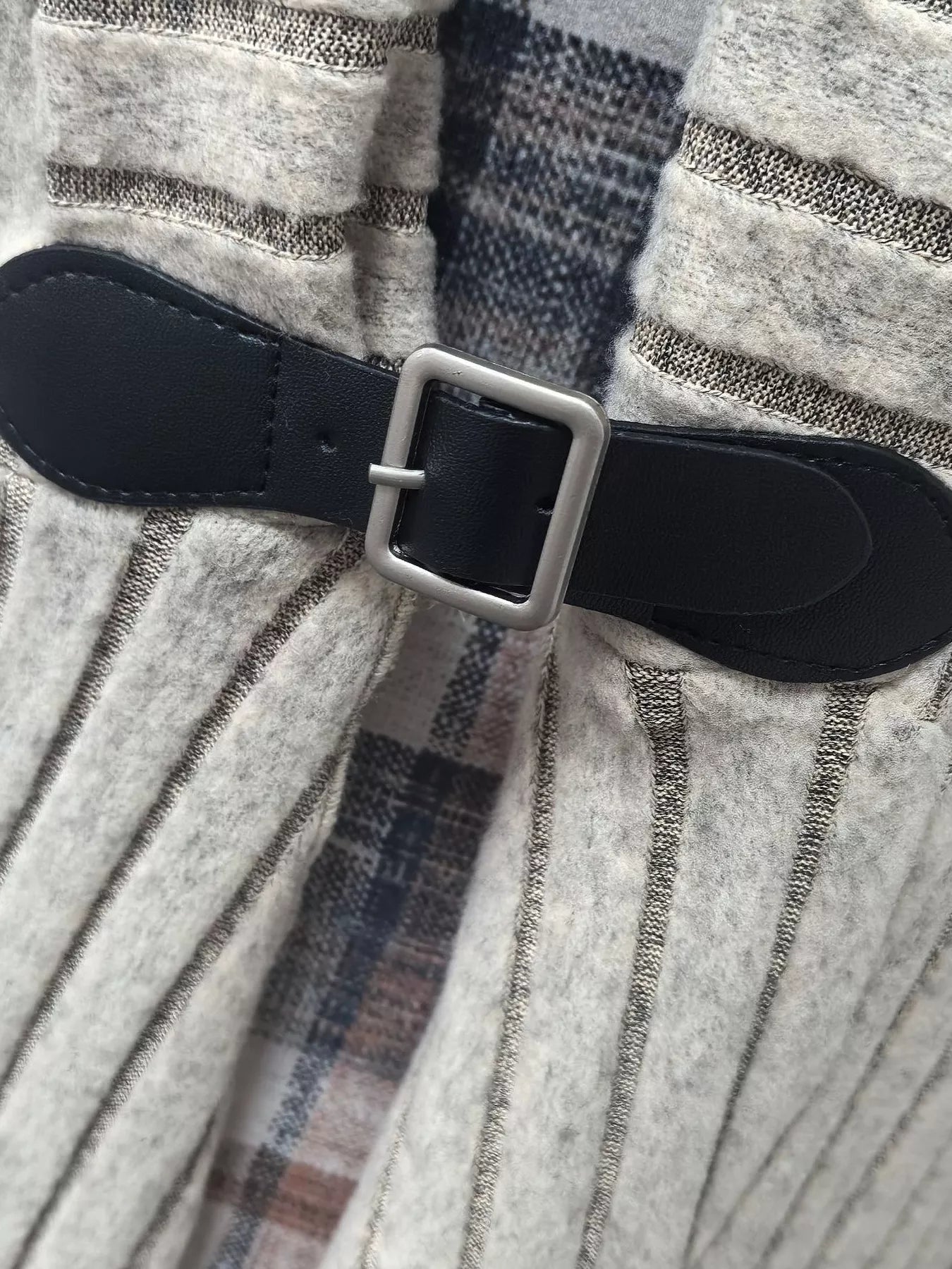 Full Size Plaid Dress & Ribbed Knit Cardigan Set Plus Size - Rochelle's House LLC