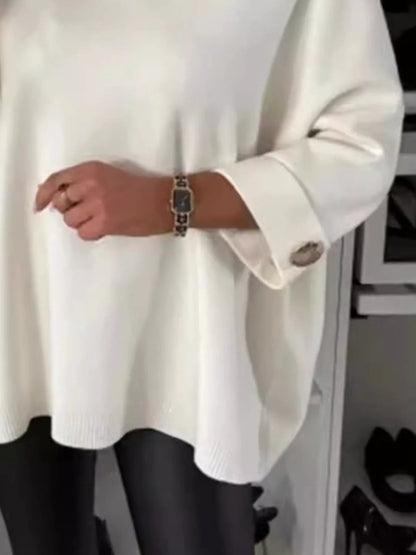 Full Size Round Neck Drop Shoulder Top with Ribbed Trim Plus Size - Rochelle's House LLC