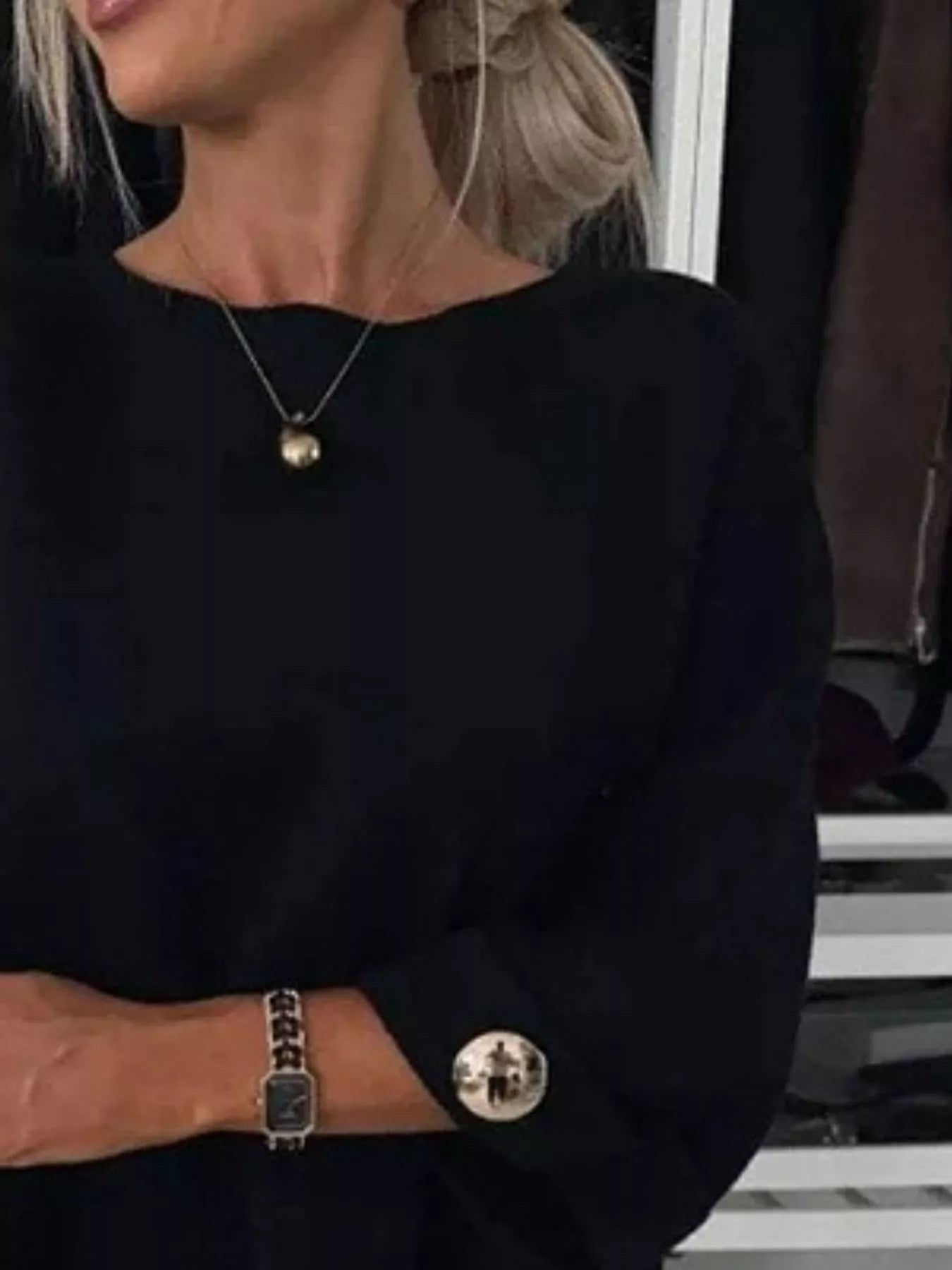 Full Size Round Neck Drop Shoulder Top with Ribbed Trim Plus Size - Rochelle's House LLC