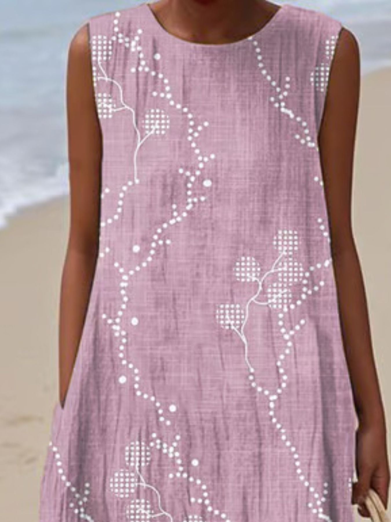 Full Size Round Neck Sleeveless Casual Midi Dress Plus Size - Rochelle's House LLC