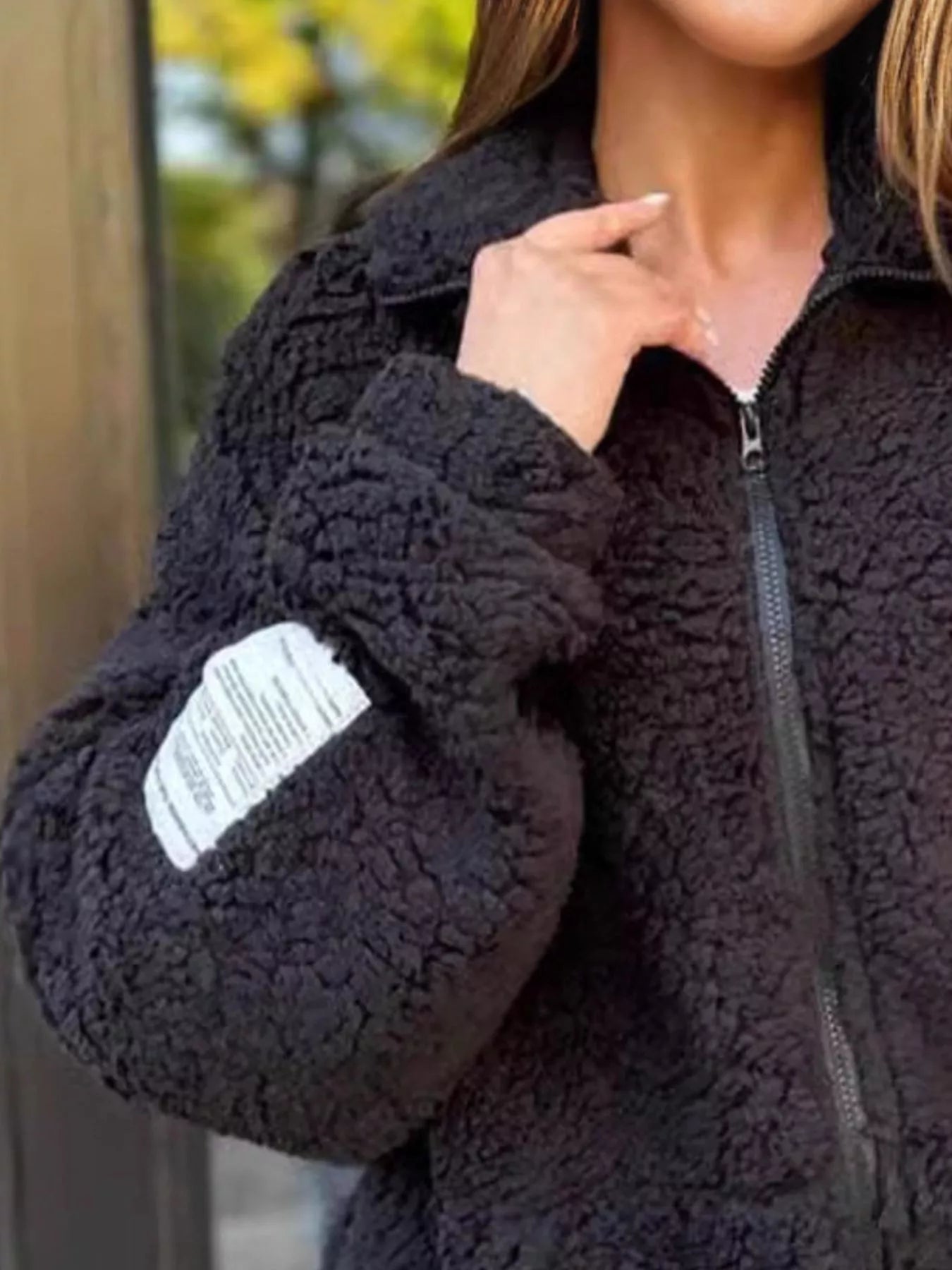 Full Size Sherpa Fleece Zip - Up Jacket Plus Size - Rochelle's House LLC