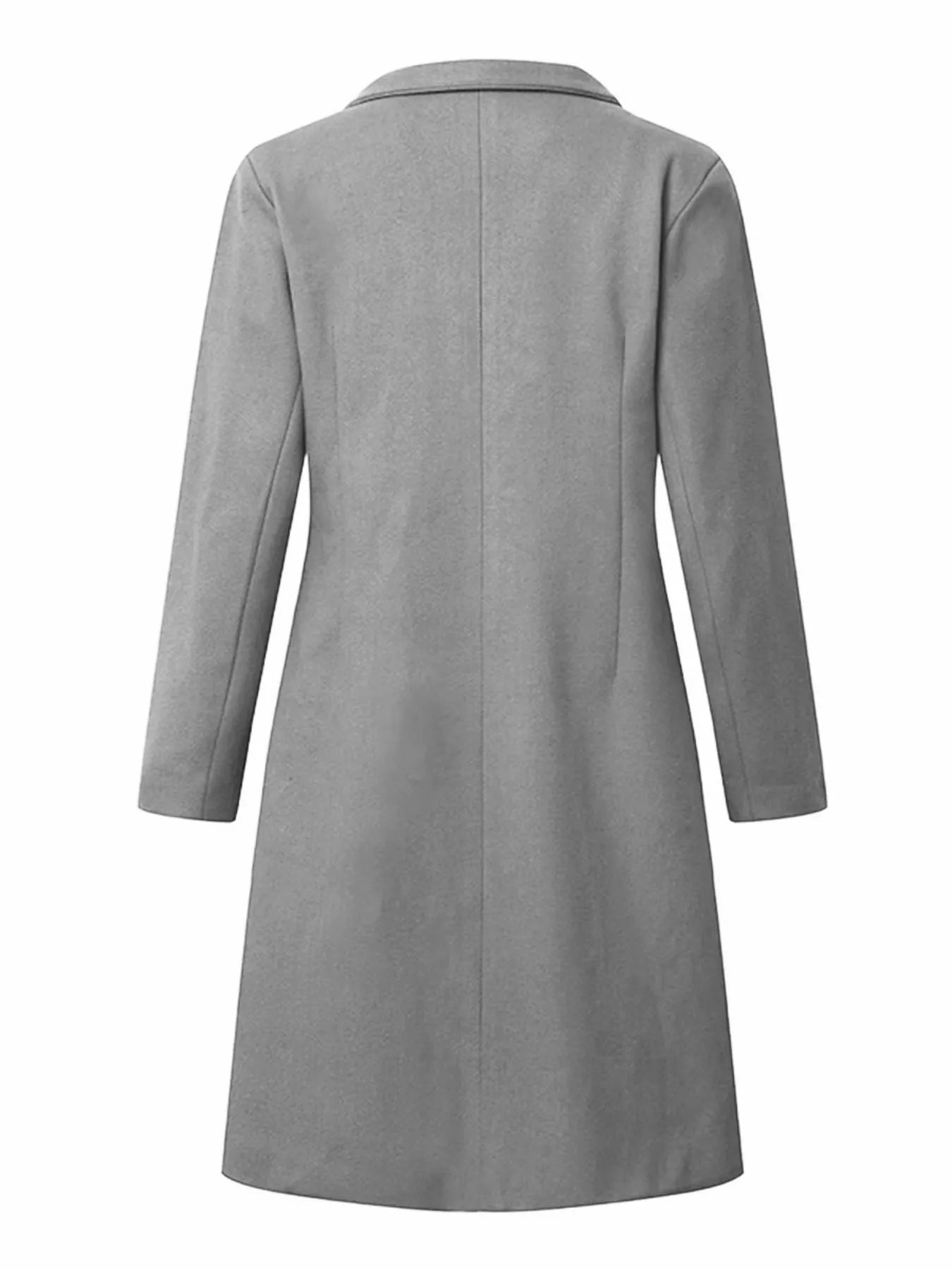 Full Size Single - Breasted Long Sleeve Overcoat Plus Size - Rochelle's House LLC