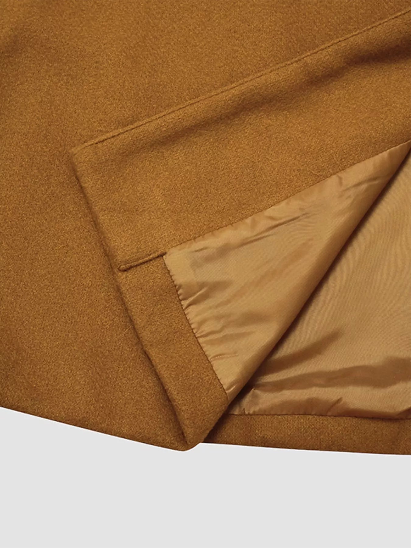 Full Size Single - Breasted Long Sleeve Overcoat Plus Size - Rochelle's House LLC