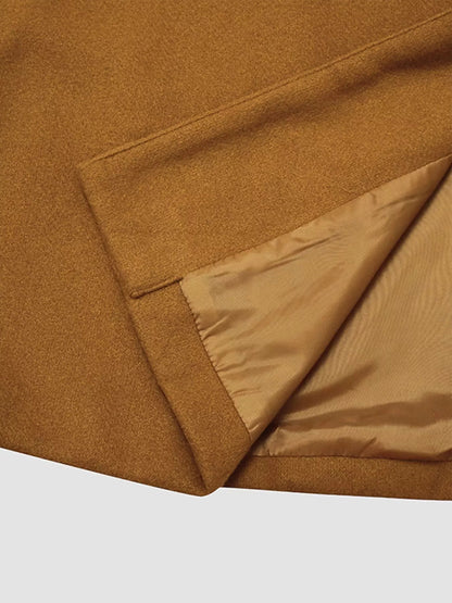 Full Size Single - Breasted Long Sleeve Overcoat Plus Size - Rochelle's House LLC