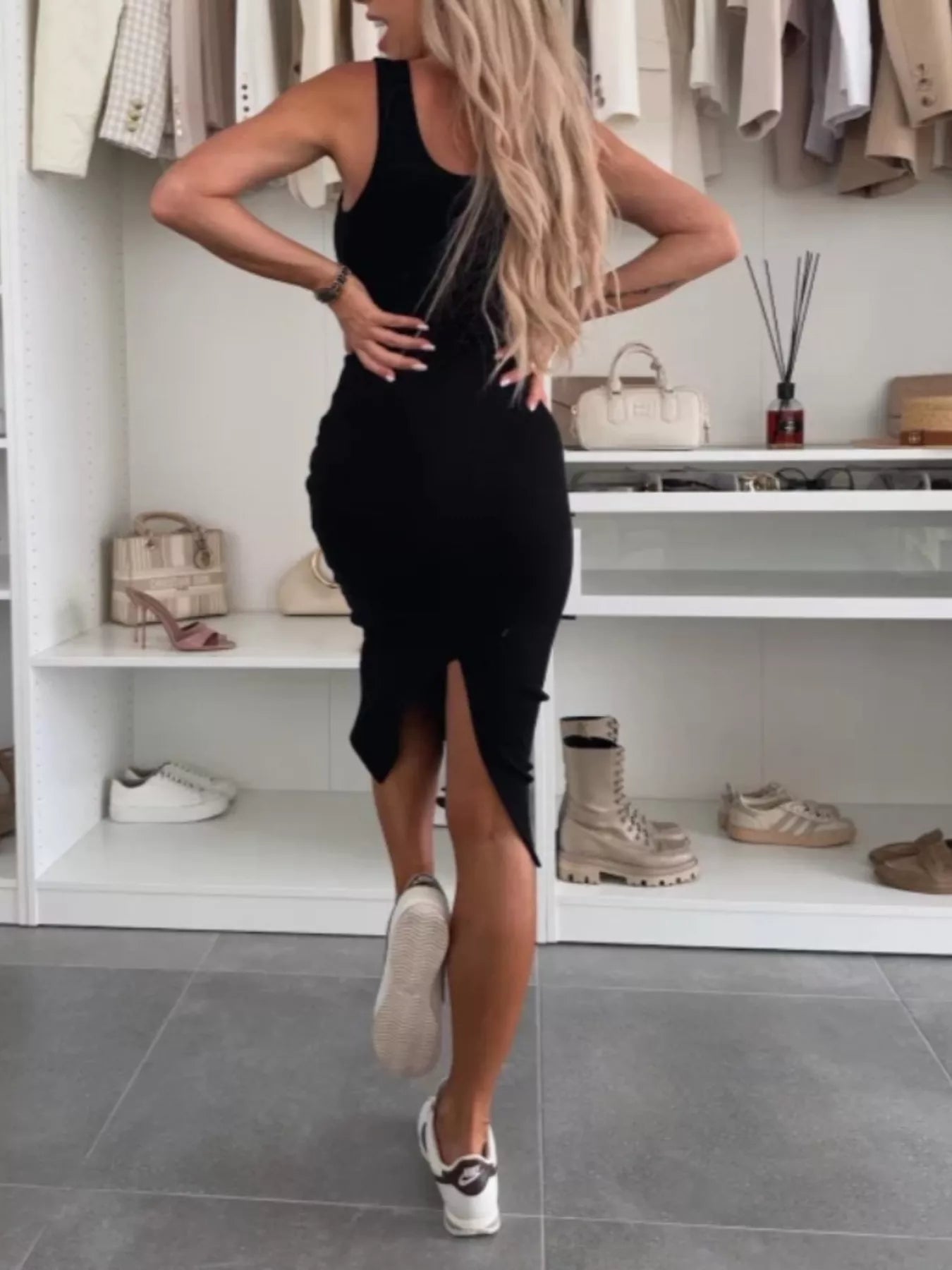 Lifestyle image of product styled for a chic daytime look