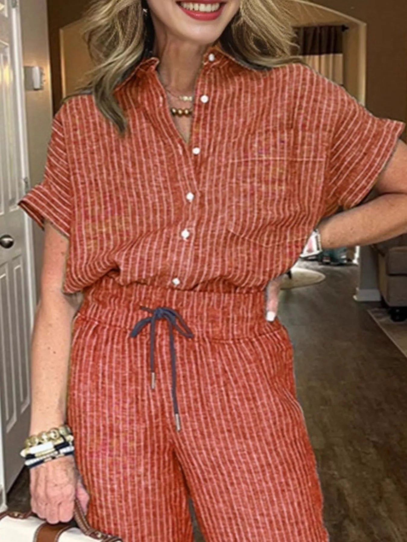 Back view of product with easy, flowy drape