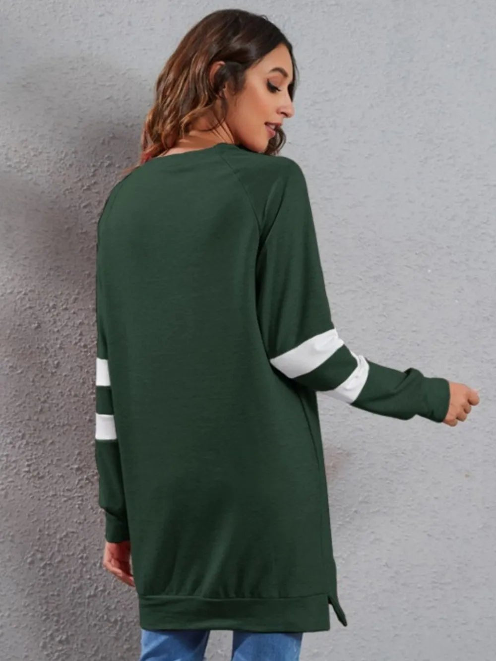 Side view of product highlighting flattering shape and movement